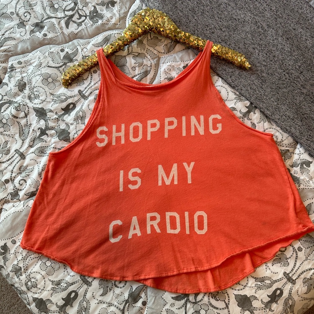 Wildfox Graphic Crop Tank - Shopping is my Cardio